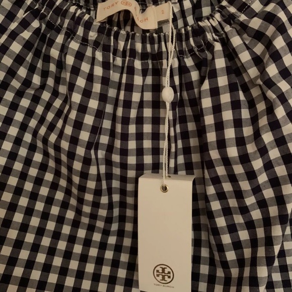 NWT TORY BURCH Tory navy and white gingham romper size 2 - Picture 3 of 14